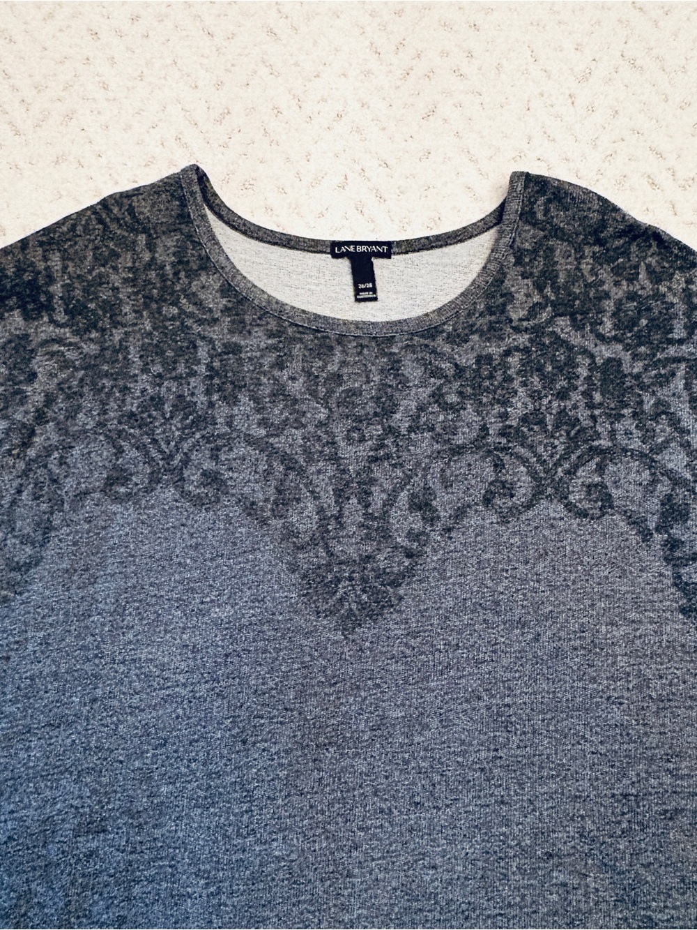 Lane Bryant French Terry Sweater Sweatshirt Womens 4X 26 28 Dark Grey Pullover - Picture 2 of 10